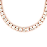 12PT- 25.00CT. Tennis Necklace 14K Rose Gold (4 Prong) - White Carat - USA